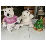 Coca-Cola bears and Christmas tree cookie jar