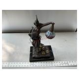 Art nouveau bronze peacock lady lamp. Works