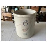 Red Wing 6 gallon crock with bailed side handles,