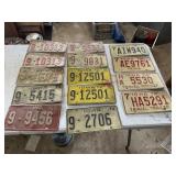 Vintage license plates.  Some sets