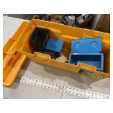 Plastic toolbox with contents