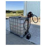 Fuel container with 12v DC pump and battery