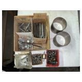 Oil valves, assorted nuts and bolts, caster set,