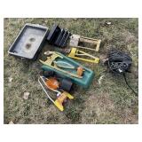 Sprinklers, oil pan and electrical items