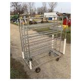 Metal rack on casters, 52" x 2