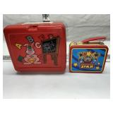 Lunchbox with thermos and Chuck E. Cheese tin