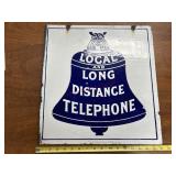 Double sided porcelain telephone sign 17x18"