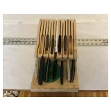 Miscellaneous kitchen knives with holder