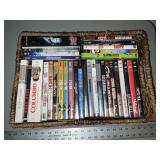 Decorative basket with DVDs