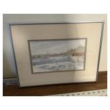 Waverly, Iowa Cedar River watercolor print