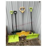 4 snow shovels