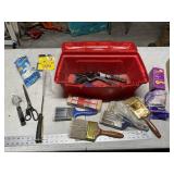 Toolbox with paint brushes etc.