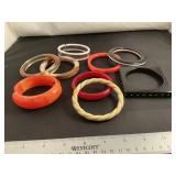 Vintage lucite/bakelite bracelets