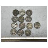 13- silver Jefferson war Nickels