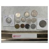 13- Assorted coins from Argentina, Yugoslavia,