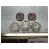 British India coins including 1944 silver half