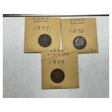 1897, 98, 99 Indian head cents