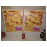 2 Affiches en carton, amusement Boulanger,annï¿½e 70