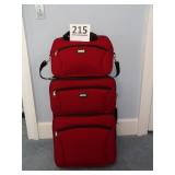 Protocal 2 pc. Red Wheeled Suitcase & Carry On