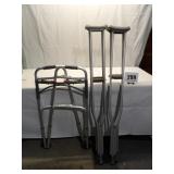 Folding Walker & 2 Sets of Crutches