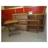 Wood Shelf Units, Picture Frame & Folding Table