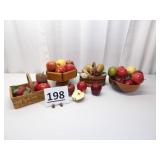 Apples in Baskets & Wood Bowls