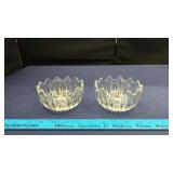 Cool Pair Of Diamond Etched Candy Dishes