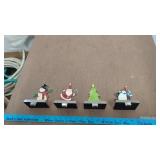 4 Metal Stocking Hangers, Snowman, Santga, Tree