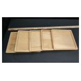 Unbranded Wood Serving Trays - Set of 5, Rectangul