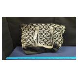 Tote Bag Diamond Pattern, Black White Shoulder Bag