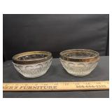 Vintage Glass Bowls, Small Serving Bowls, Silver T