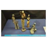 Handcrafted African Figurines - Set of 4, Tribal W