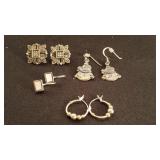 4 Pairs of Sterling Silver Earrings