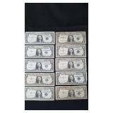 (10) 1957 $1 Silver Certificates