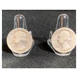 Pair of 1943 Washington Quarters