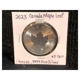 2023 Canada $5 Maple Leaf 1 Troy oz .999 Fine