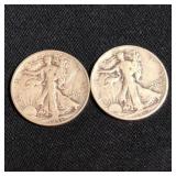 Pair of Walking Liberty Half Dollars