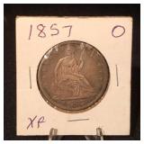 1857O Seated Half Dollar (Graded XF by owner)