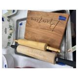 2 Rolling Pins - Cutting Board - Baking Pan