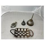 Metal Basket w/Eagle Oil Can & Oil Can & More