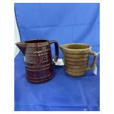 2 Vintage Stoneware Pitchers