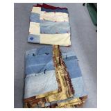 2 Knotted Denim Machine Stitched Quilts