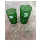 2 Pc 7-Up Glass Cups