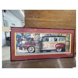 Framed/Matted Wood Panel Vehicle 40"x19"