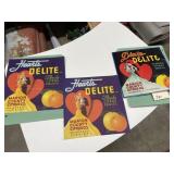 3 Fruit Box Labels 9"x9"