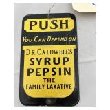 Porcelain Sign Syrup Pepsin 4"x6-1/2"