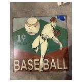 Single Sided Metal Sign "Baseball" Sign 12"x12"