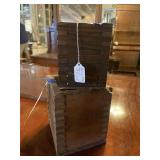 2 Wood Dovetail Boxes 6"x6" & 5"x5"