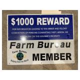 Single Sided Metal Sign "Farm Bureau" 16"x12"