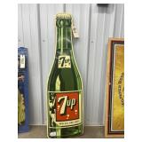 Single Sided Metal 7-Up Sign 13"x44"H 1996